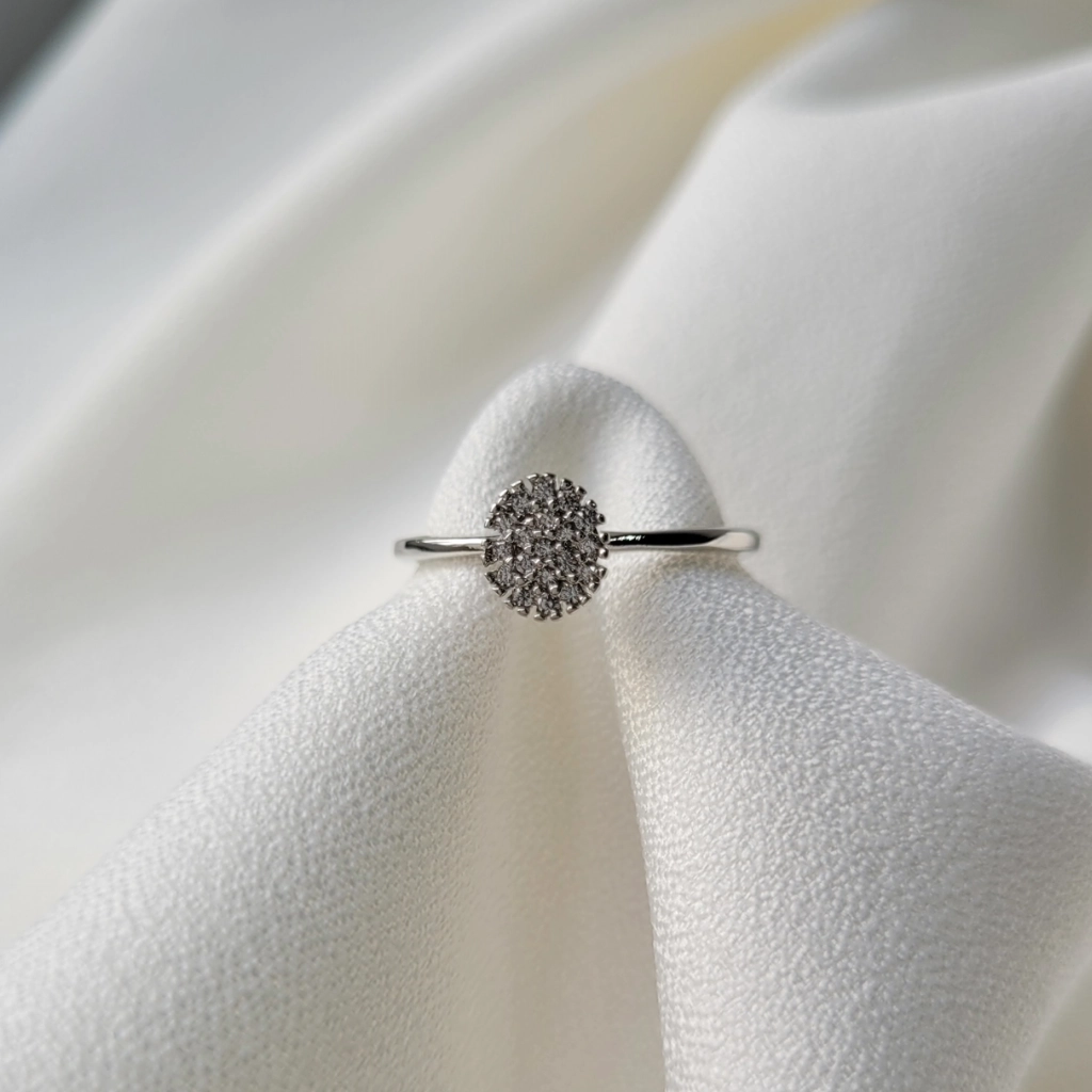 Anel Solitário Chuveirinho Cristal