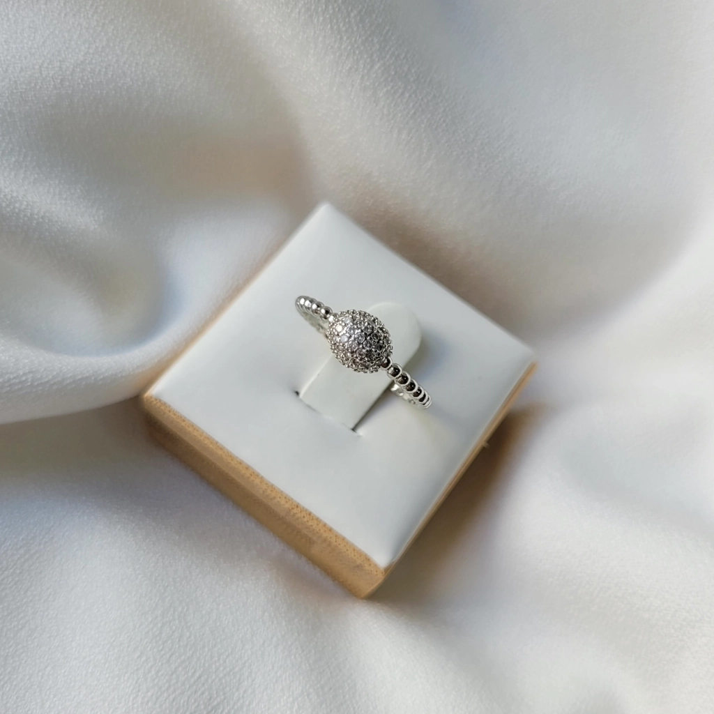 Anel Bolinha Cristal