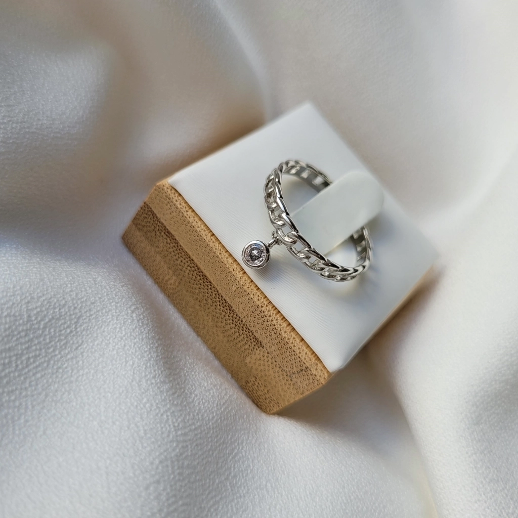 Anel Corrente e Ponto de Luz Cristal