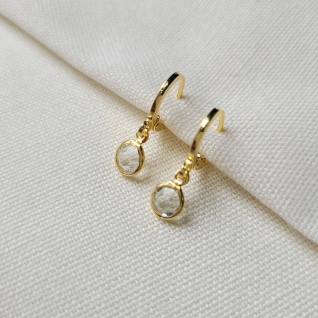 Argola Click Círculo Cristal