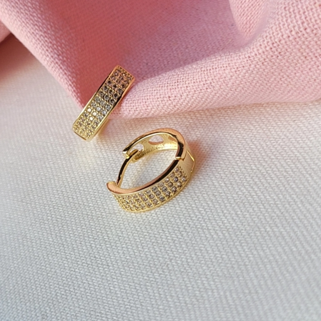 Argola 3 Fileiras Cristal