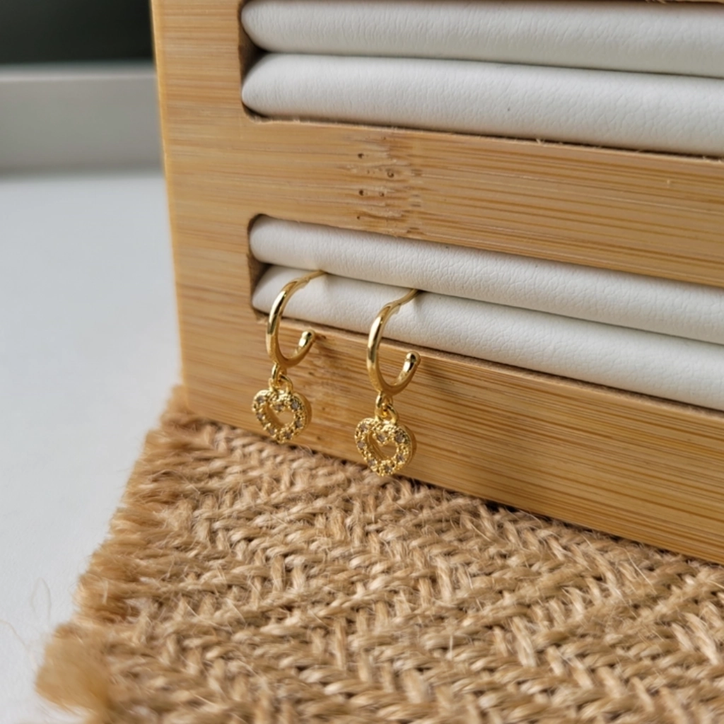 Argola Coração Cristal