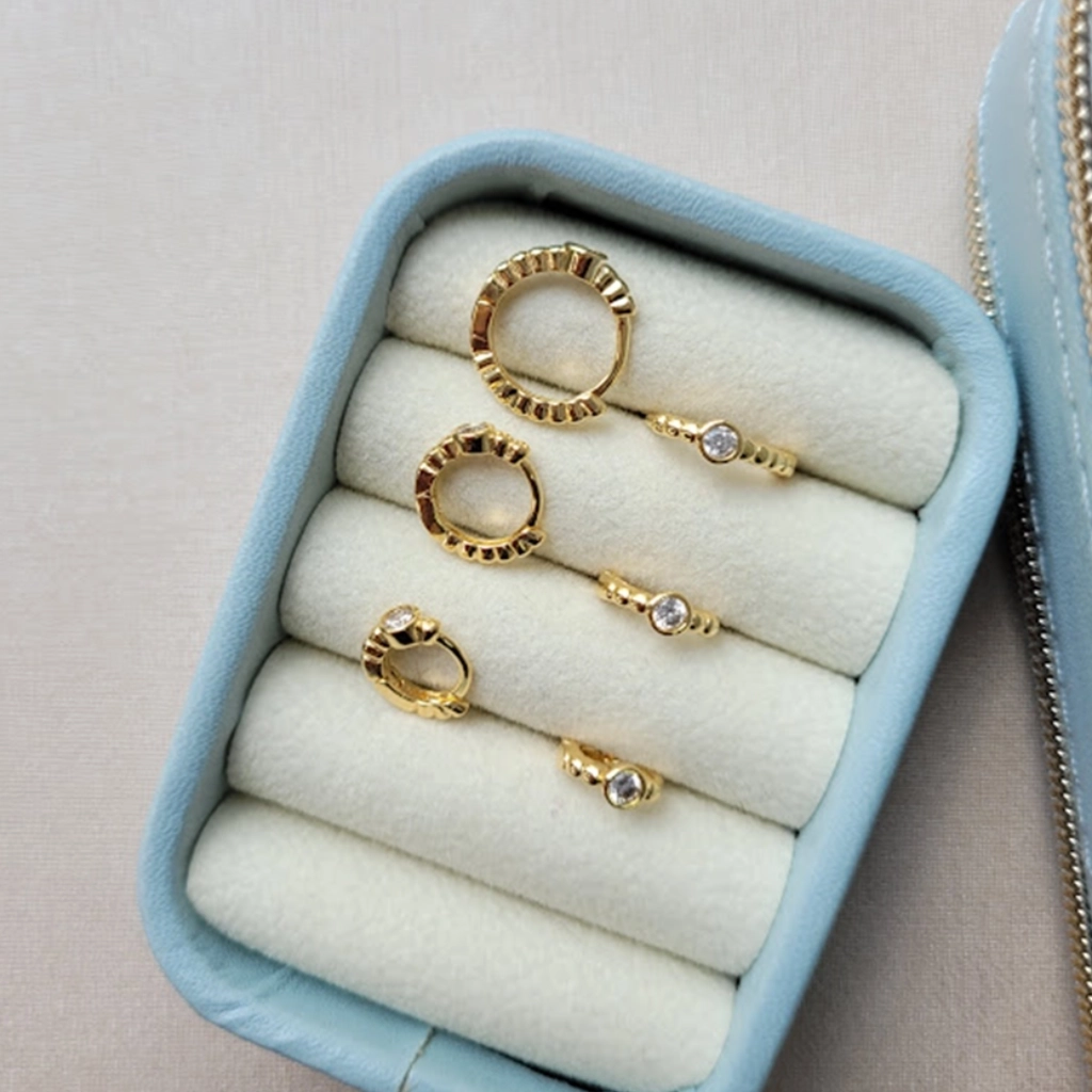 Trio de Argolas Ponto Luz Cristal