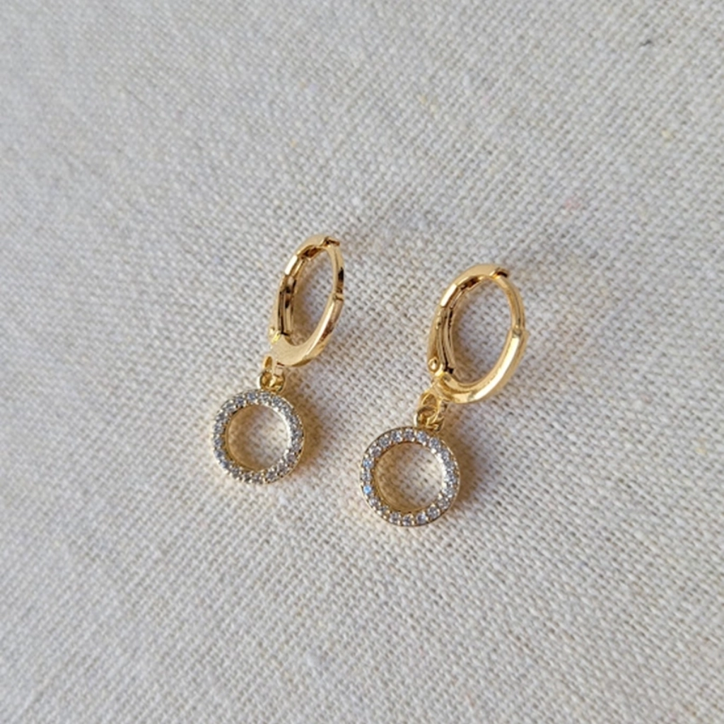 Argola Círculo Cravejado Cristal