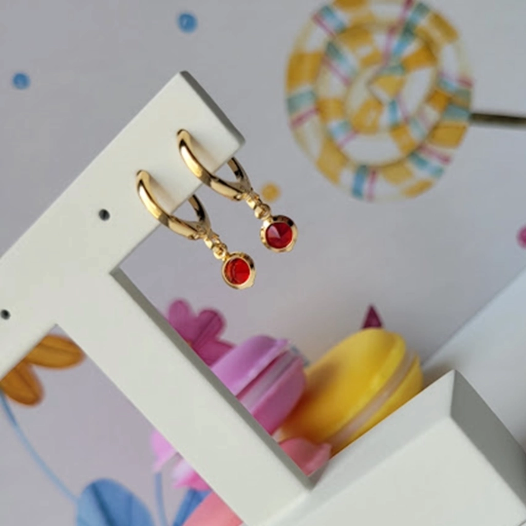 Argola Infantil Círculo Vermelho