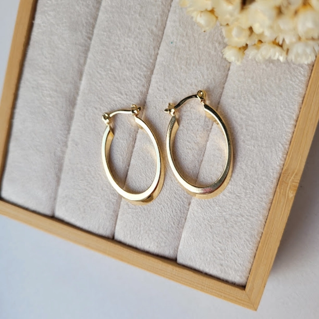 Argola Oval Achatada