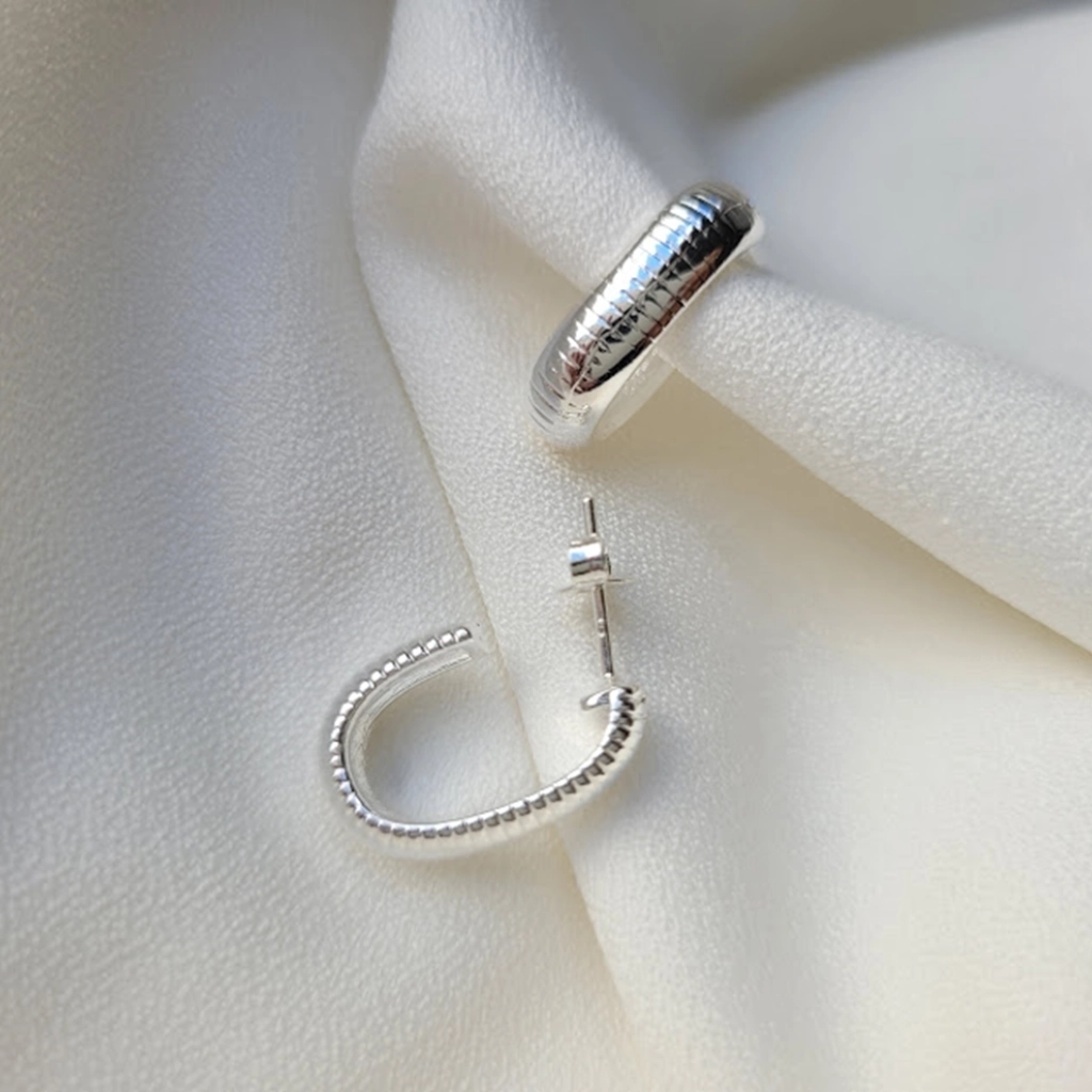 Argola Oval Texturizada