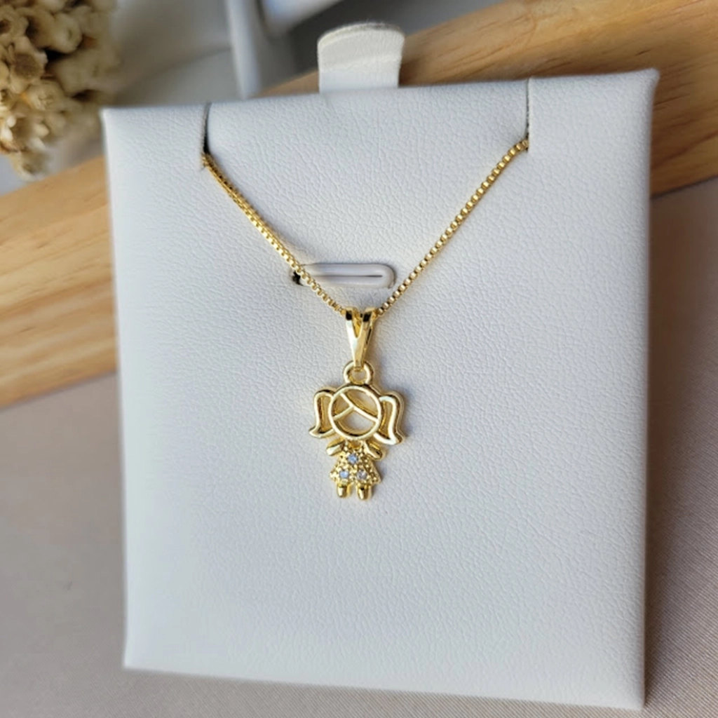 Colar Menina com Micro Zircônias Cristais