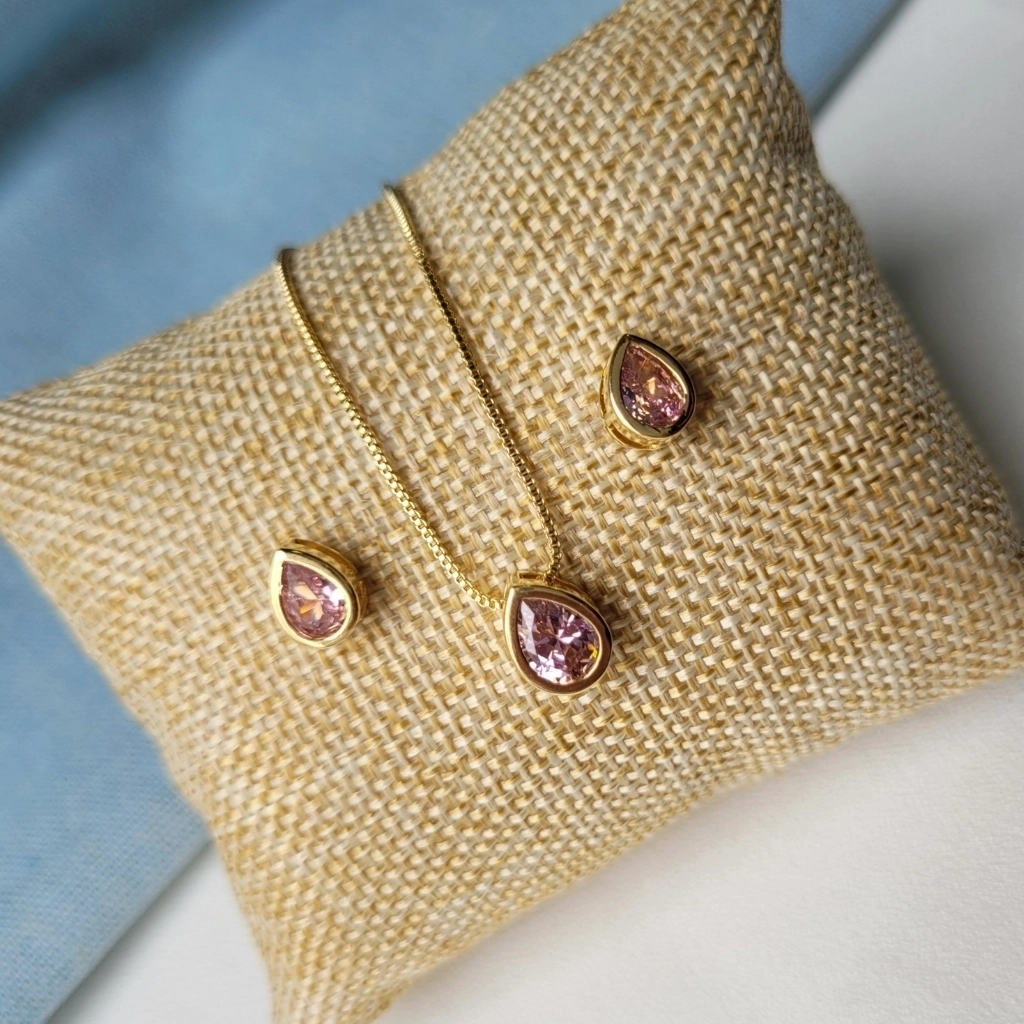 Conjunto Gota Fusion Inglesa Quartzo Rosa