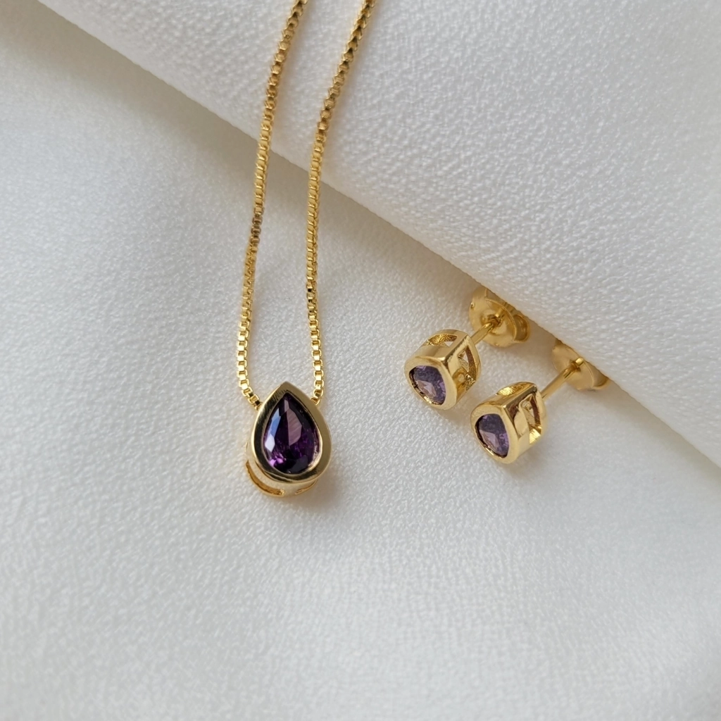 Conjunto Gota Fusion Inglesa Ametista