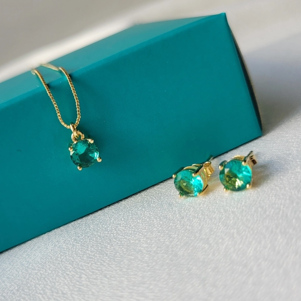 Conjunto Círculo Turmalina Verde