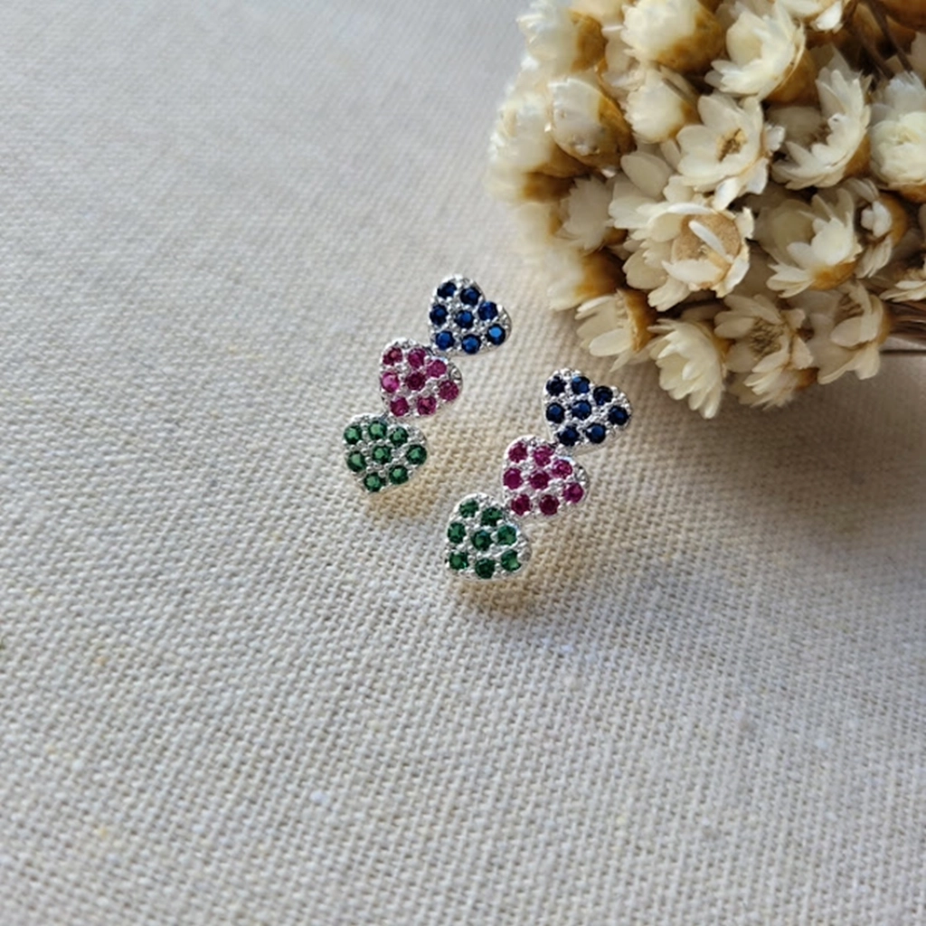 Ear Hook Coração Colorida