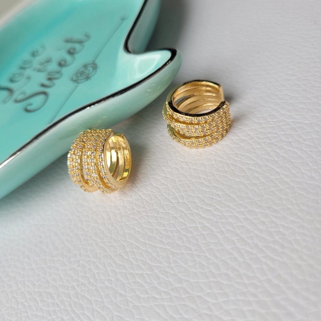 Piercing 5 Fios Cravejados Cristal