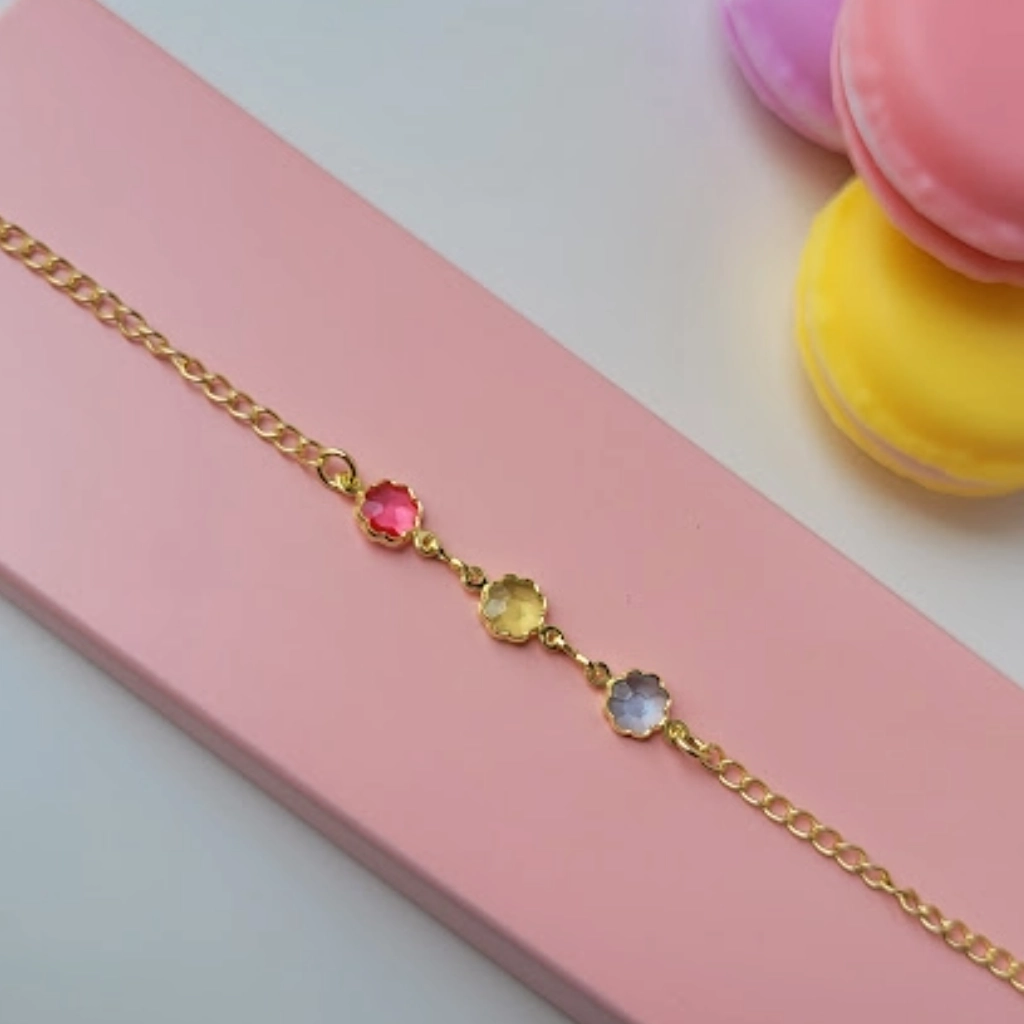 Pulseira Infantil Flor Colorida