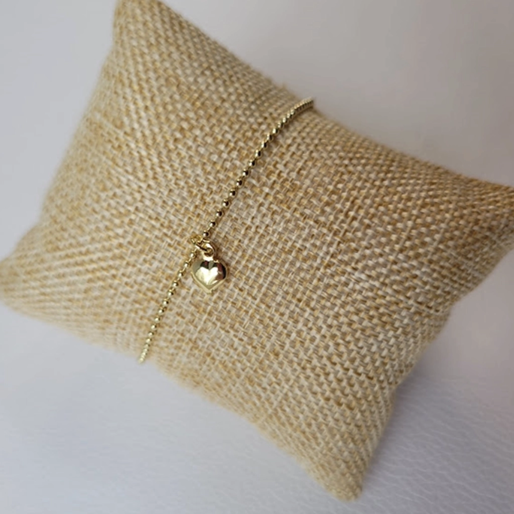 Pulseira Micro Bolinha com Coração