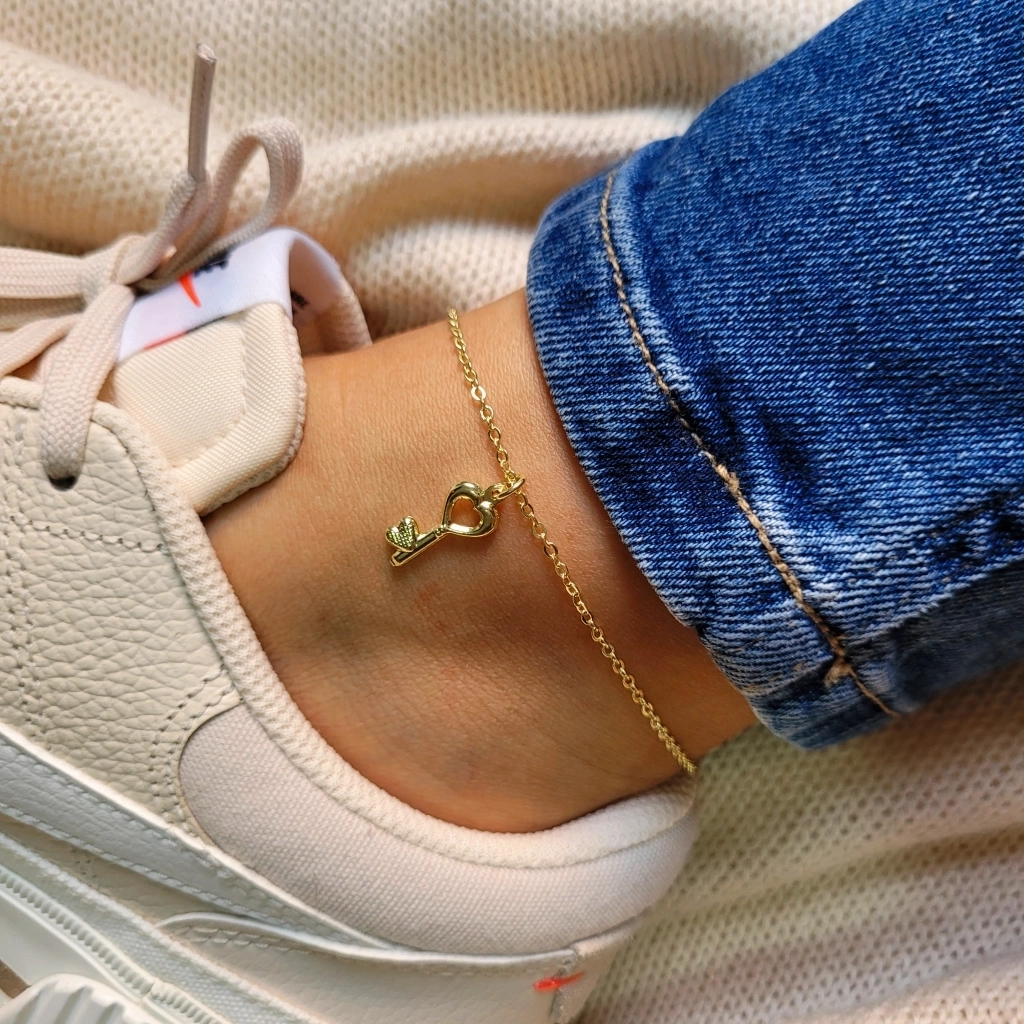 Tornozeleira Chave Coração
