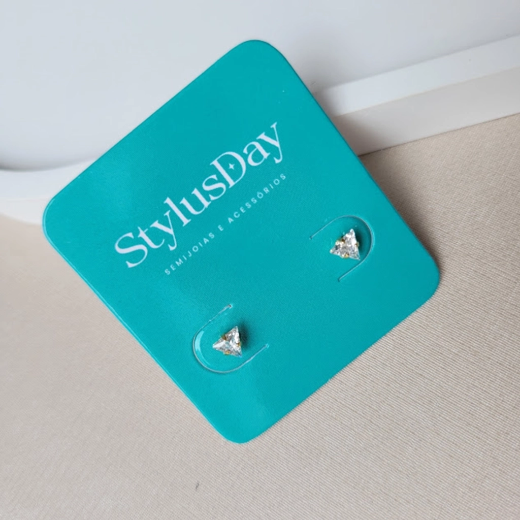 Brinco Triângulo Cristal