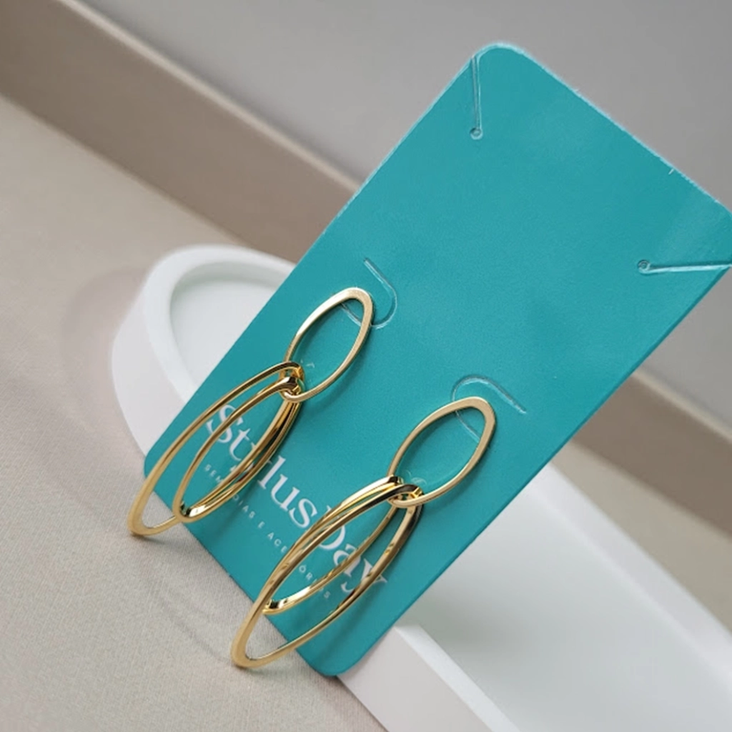 Brinco Duplo Oval Liso