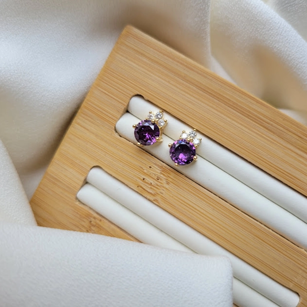 Brinco Fusion Tanzinita com Zircônia Cristal