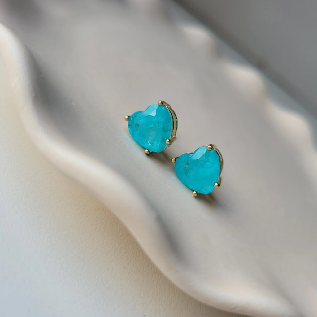 Brinco Fusion Coração Azul