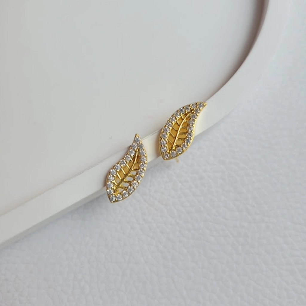 Brinco Folha Cristal