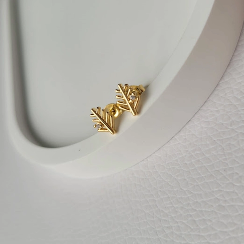 Brinco Folha Cristal