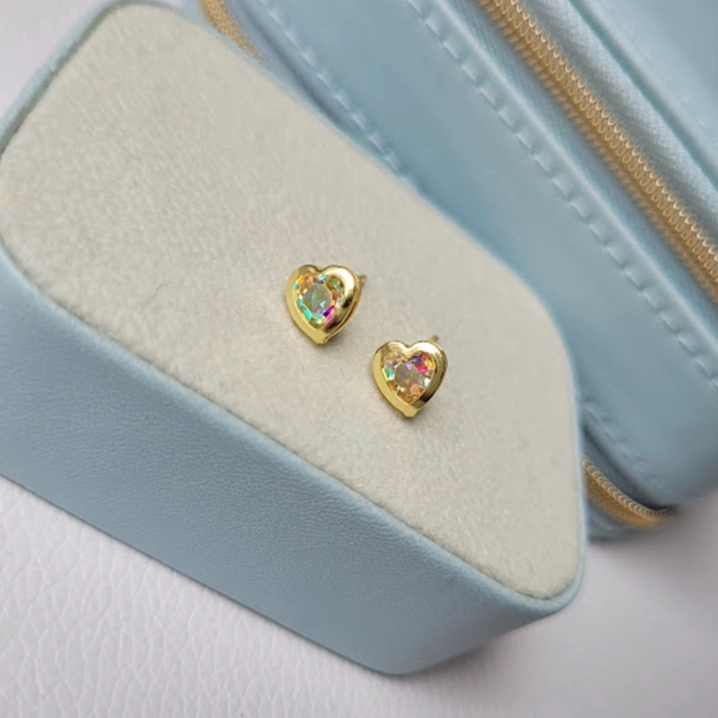 Brinco Coração Cristal
