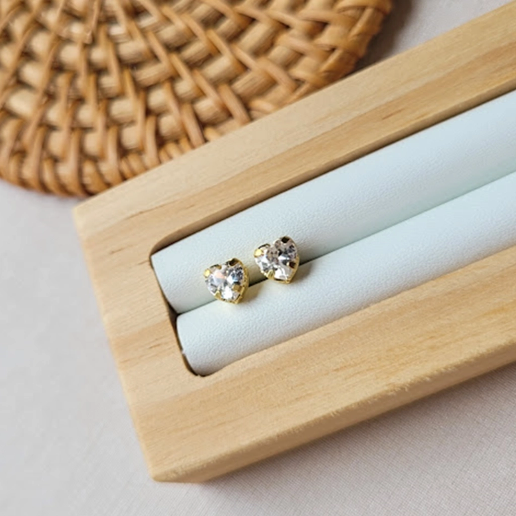 Brinco Coração Cristal