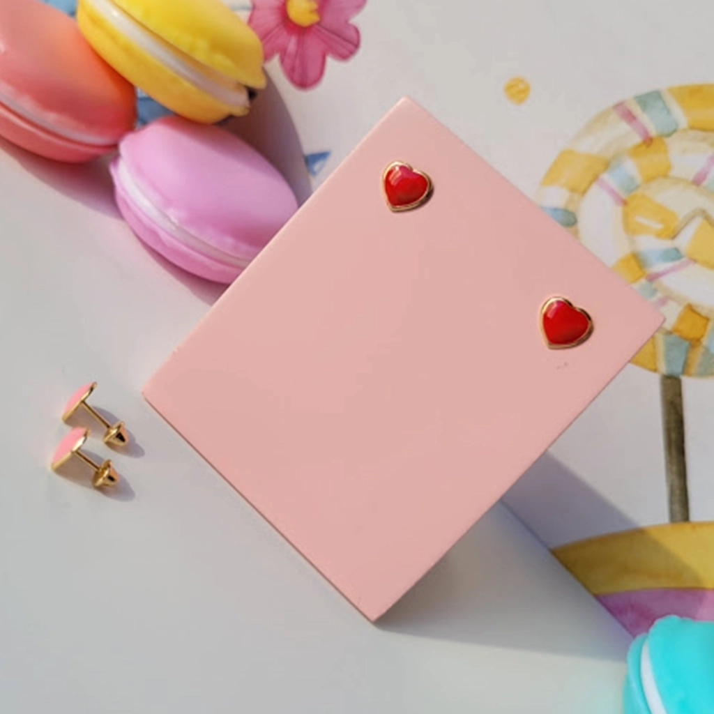 Brinco Infantil Coração Vermelho