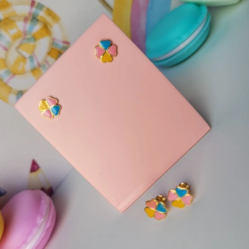 Brinco Infantil Flor Colorida