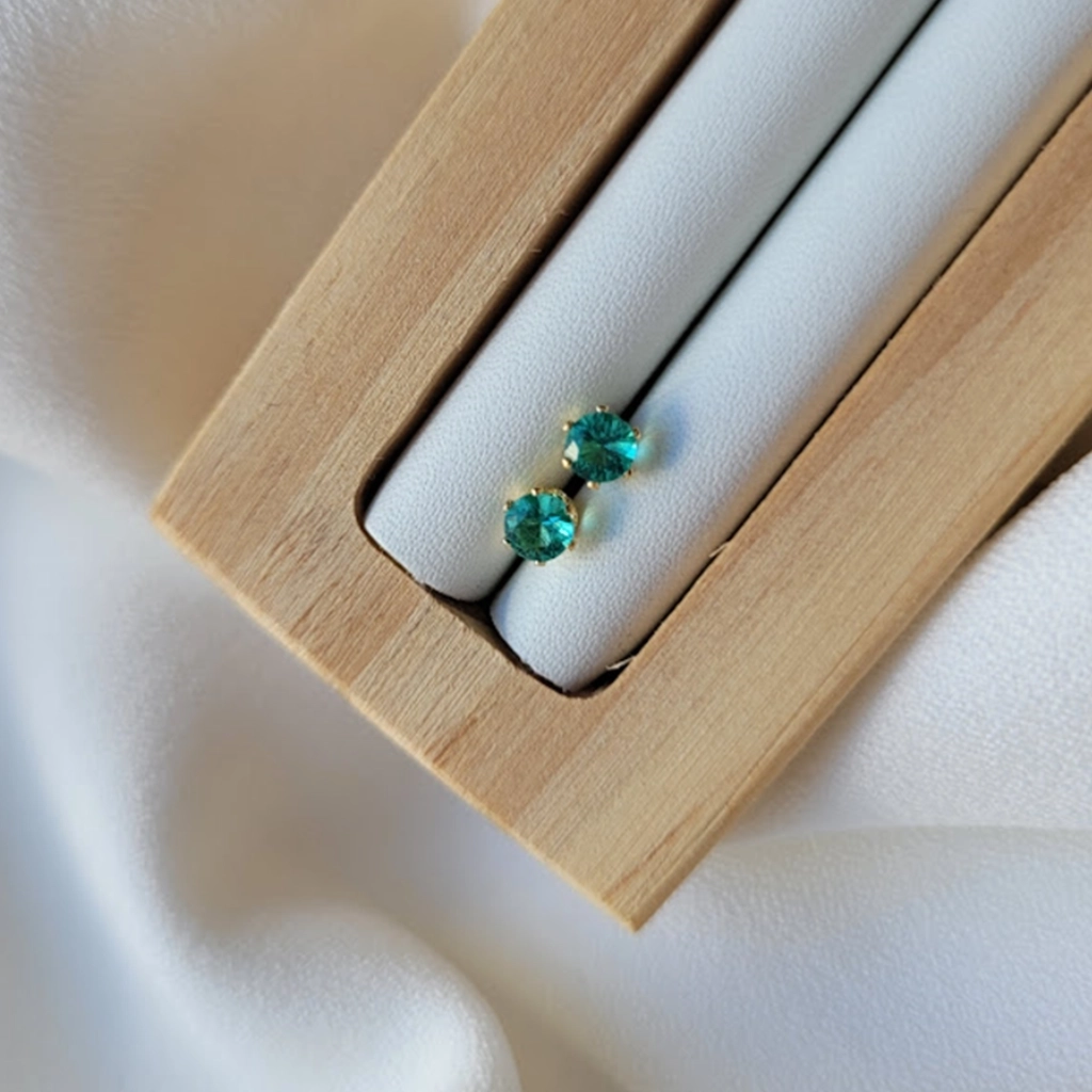 Brinco Círculo Verde Água