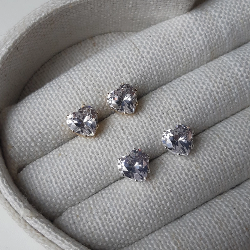 Brinco Coração Cristal