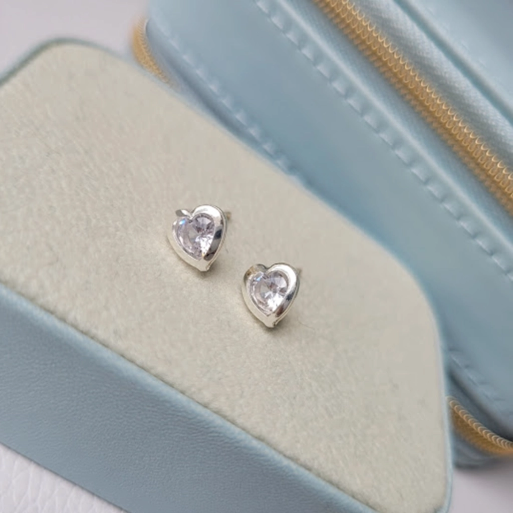 Brinco Coração Cristal
