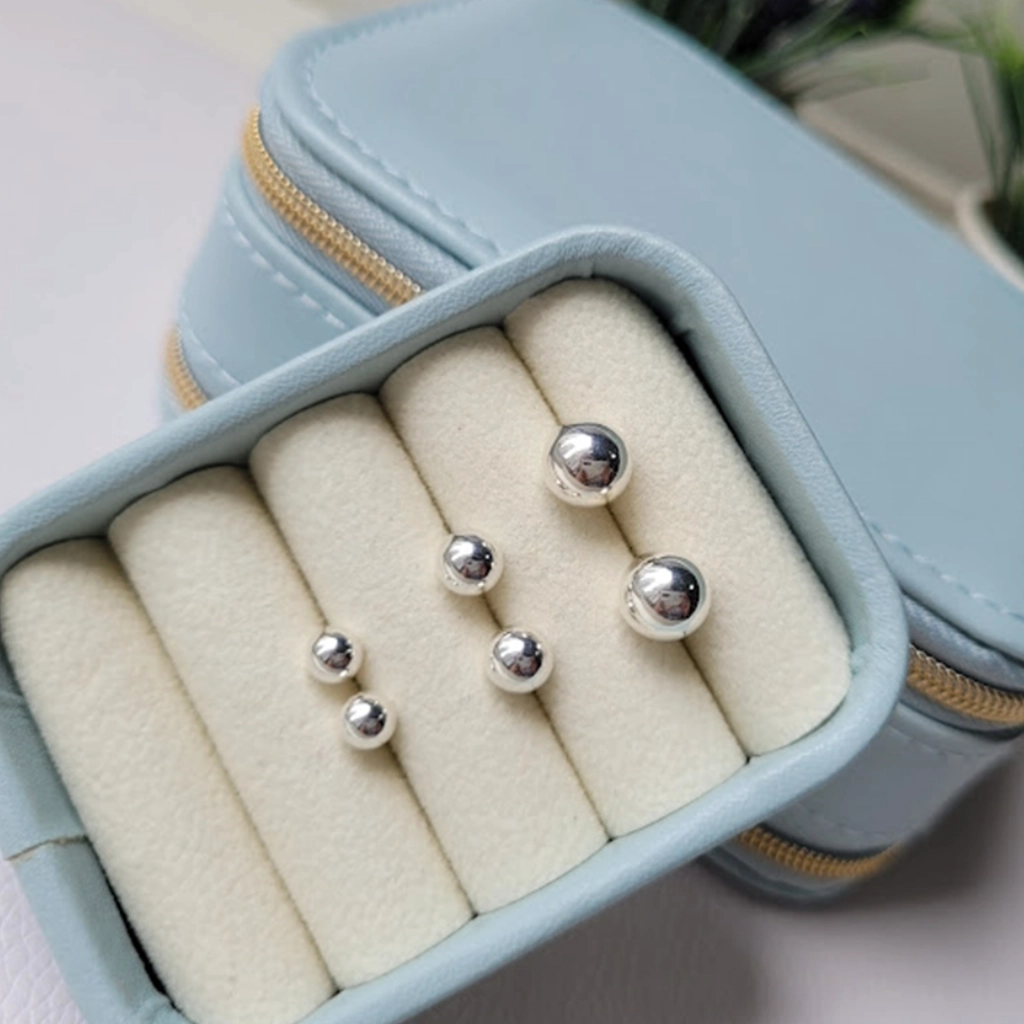 Trio de Brincos Bolinha Lisa